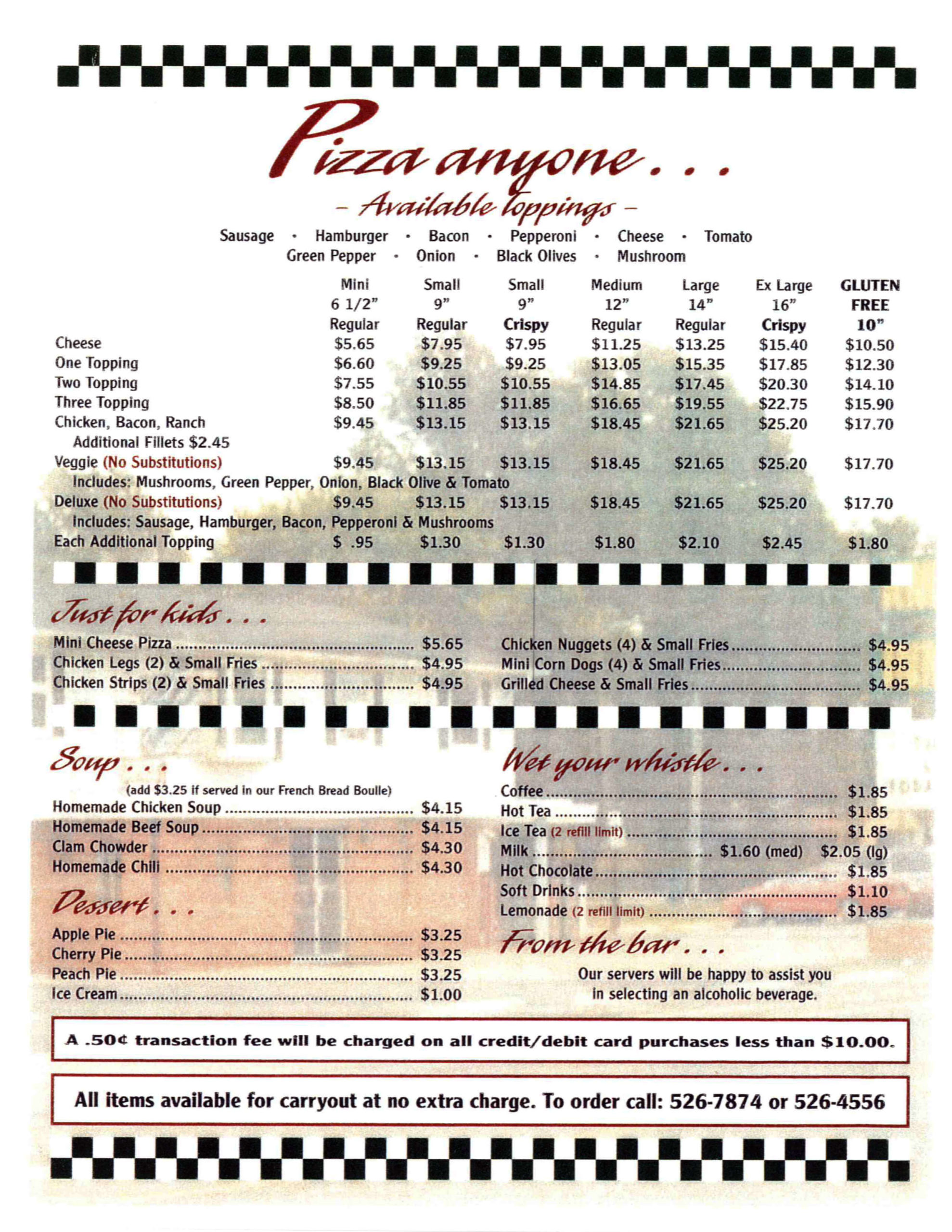 Restaurant Menu Clinton County IL Lunch & Dinner Restaurant